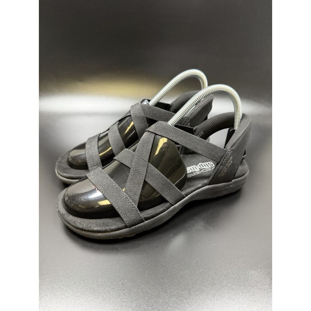 Skechers Women's Reggae Slim Stretch Flex Hands Free Slip-ins Black/Black Size 7 - Picture 4 of 6